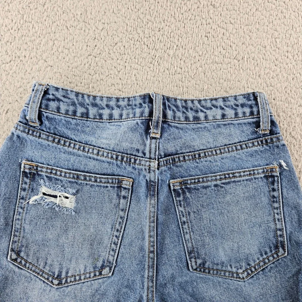 Bridge by Gly Jean Shorts‎ Wonmens 24 Blue Mom Fit Distressed Denim Boho Beach